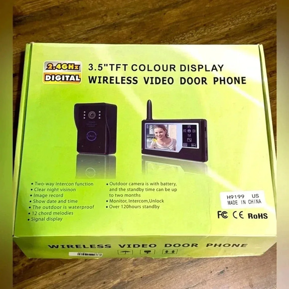 💥Wireless Video Door Phone Intercom/Door Bell Digital/2 Color Monitors/Security - Picture 1 of 15